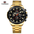 Forsining 157 Three Dial Calendar Display Black Stainless Steel Men Automatic Watch Top Brand Luxury Military Sport Male Clock